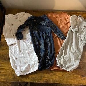 4 newborn gowns